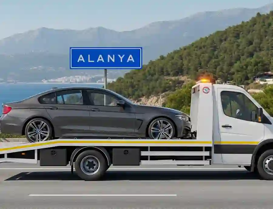 Alanya'da çekici üzerinde araç
